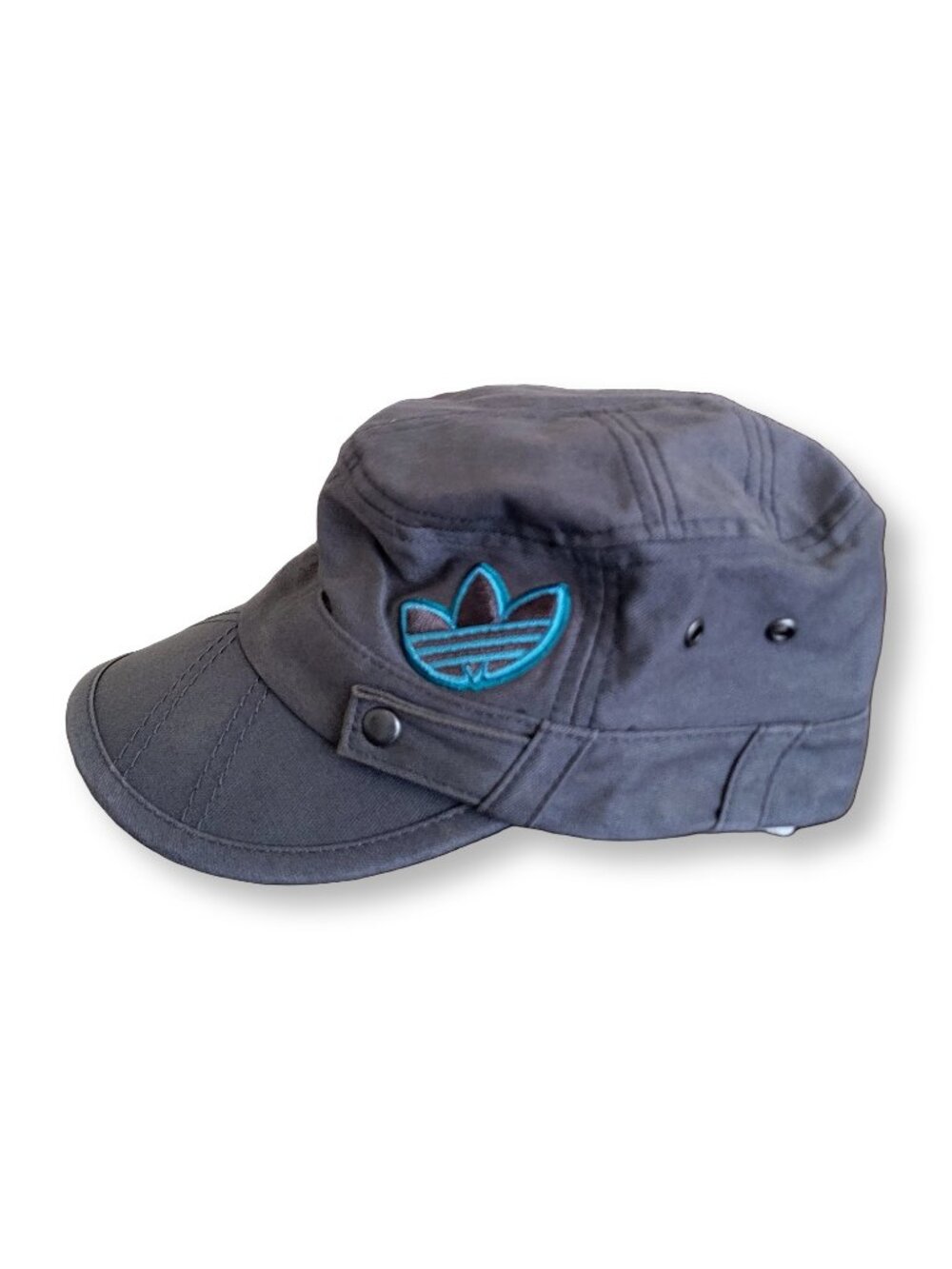 Adidas Vintage Grey Blue Cotton Hunting Cap Newsboy Flat Cap (OS)
